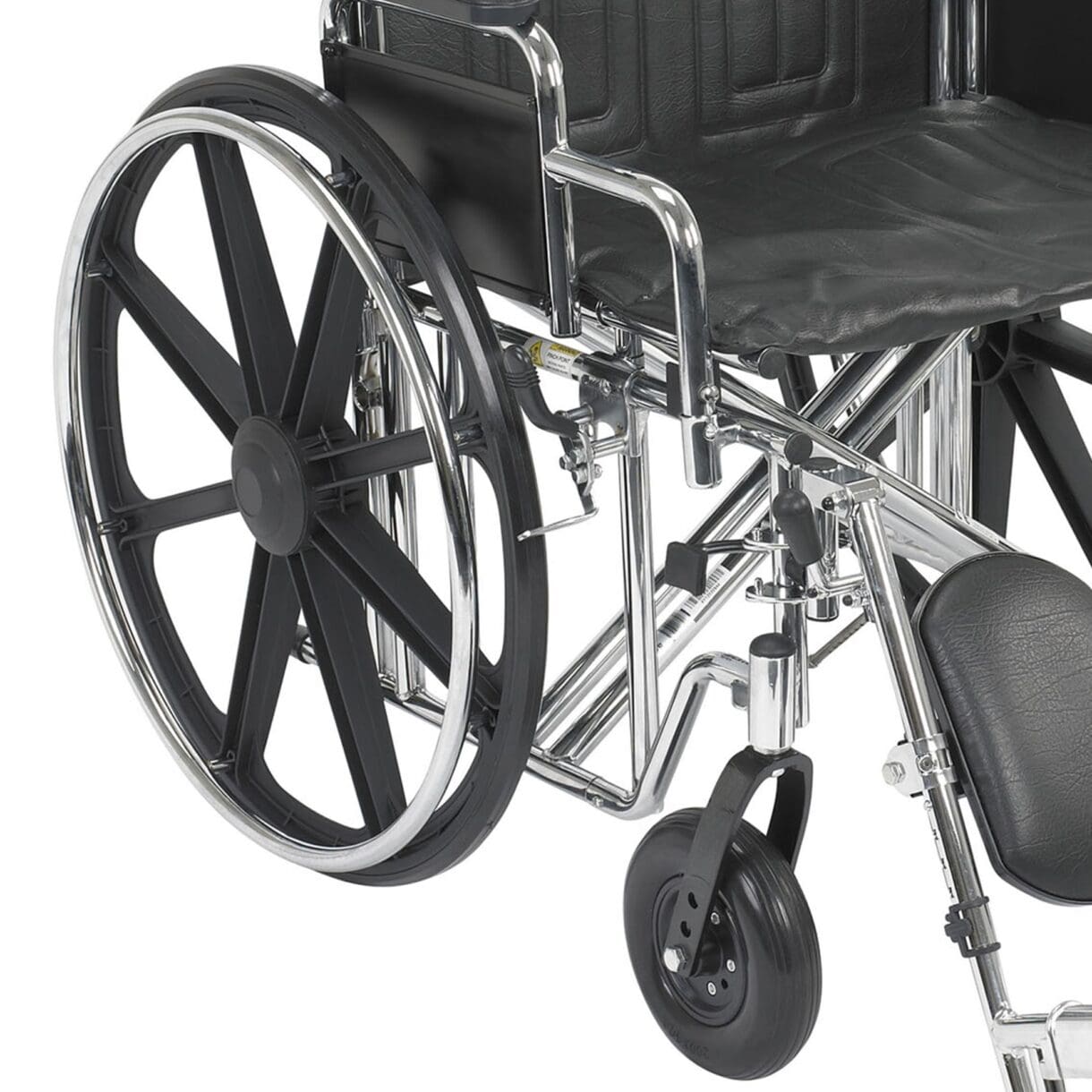 A close up of the wheel on a wheelchair