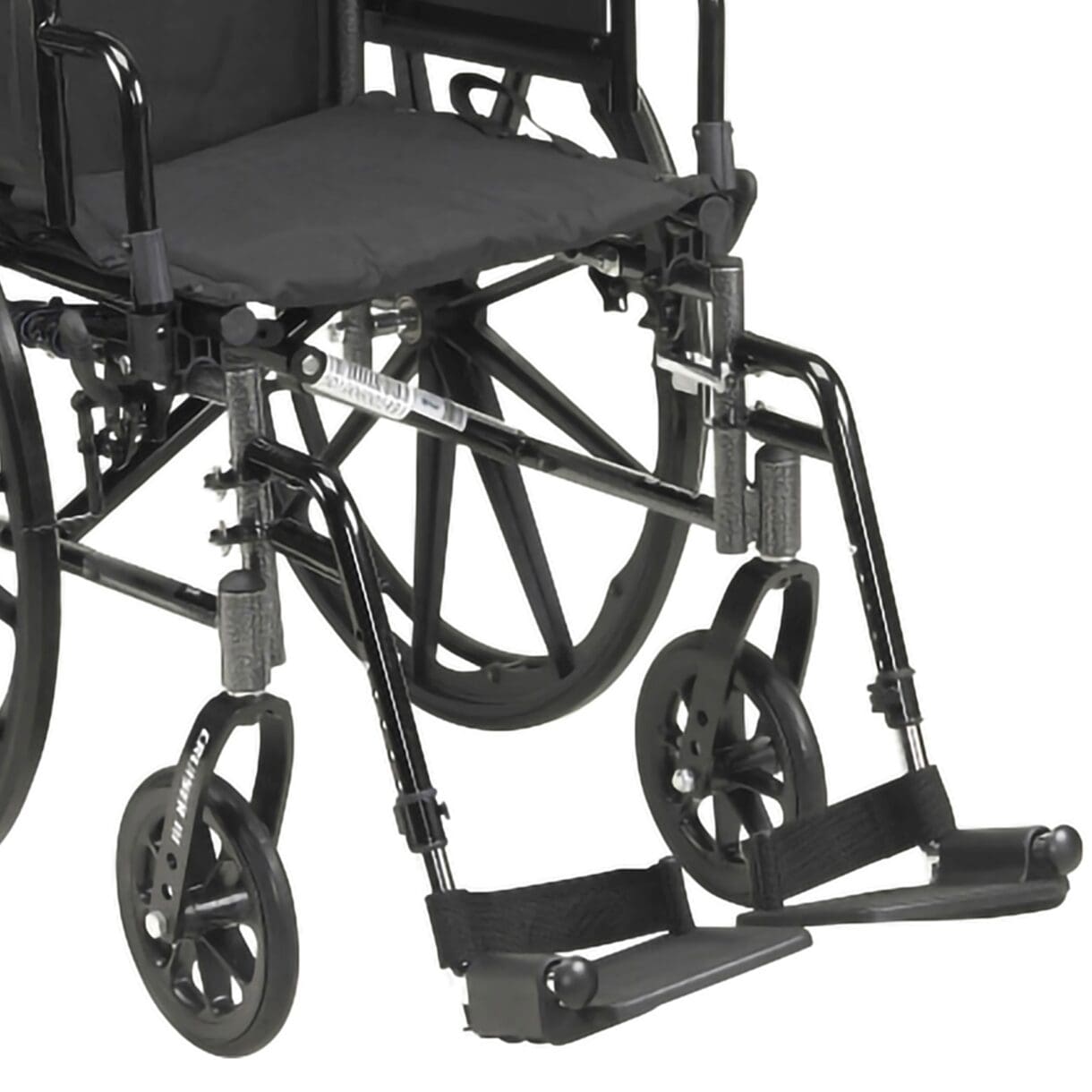 A close up of the wheels on a wheelchair