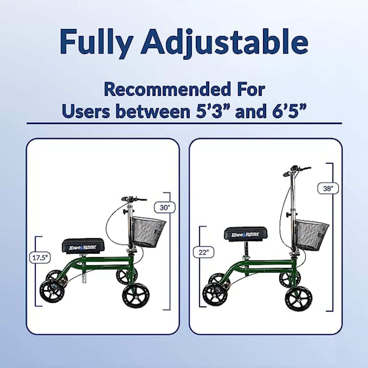 A fully adjustable image of the features of this scooter.