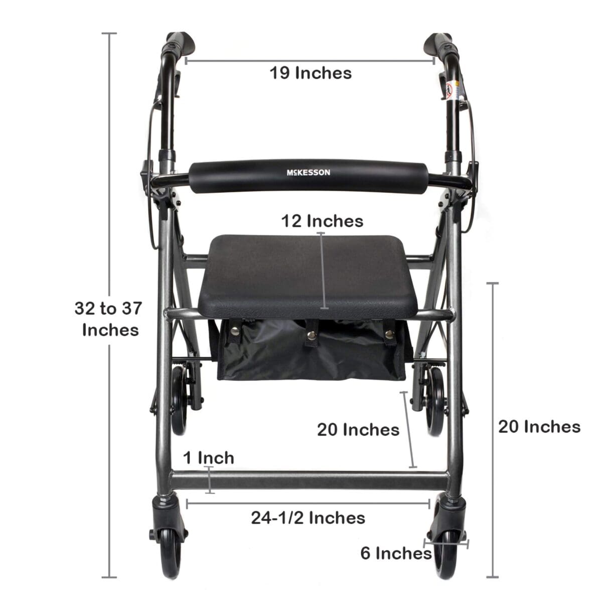 McKESSON LIGHTWEIGHT ALUMINUM FOLDING ROLLATOR - Image 3