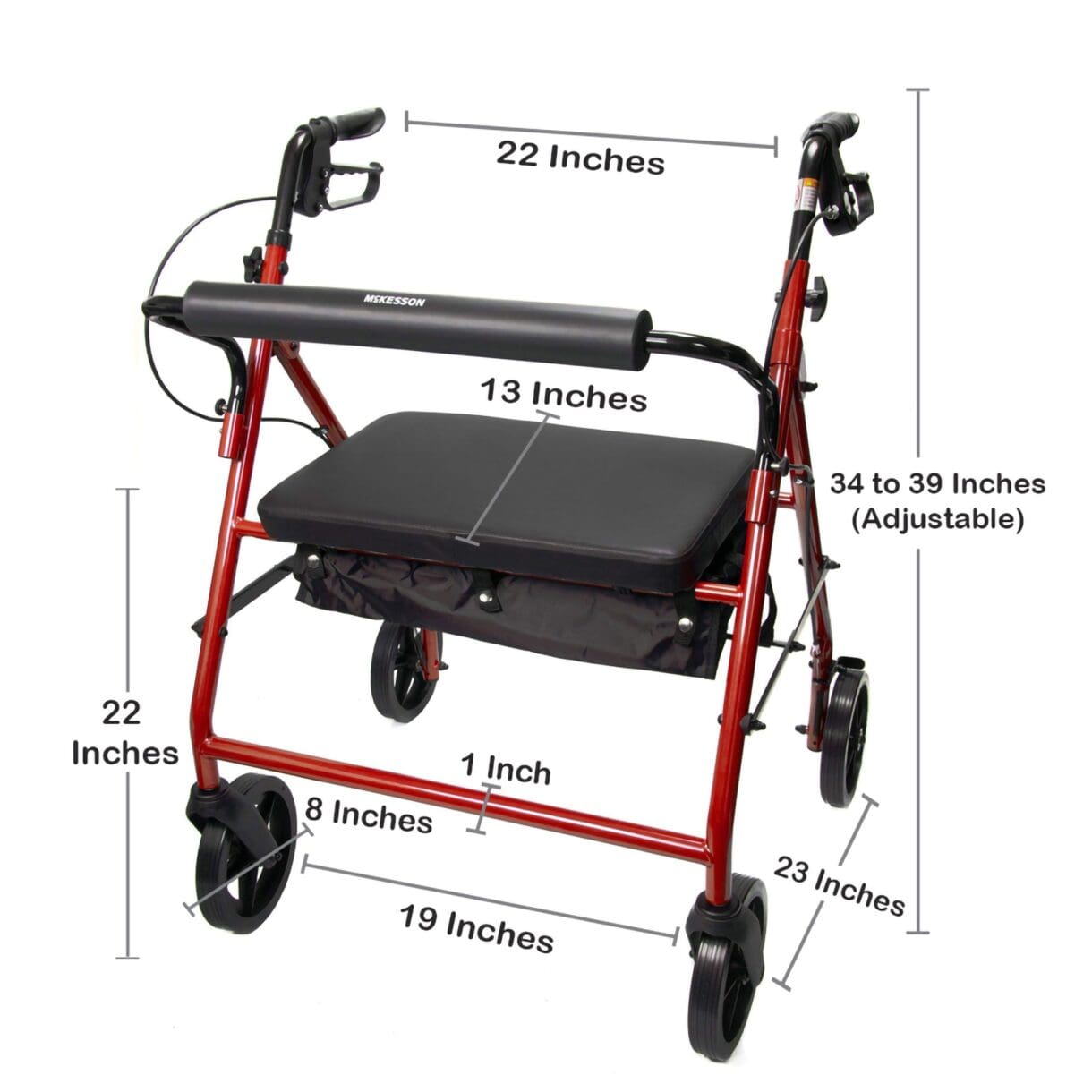 McKESSON BARIATRIC ROLLATOR WITH ADJUSTABLE HEIGHT - Image 2