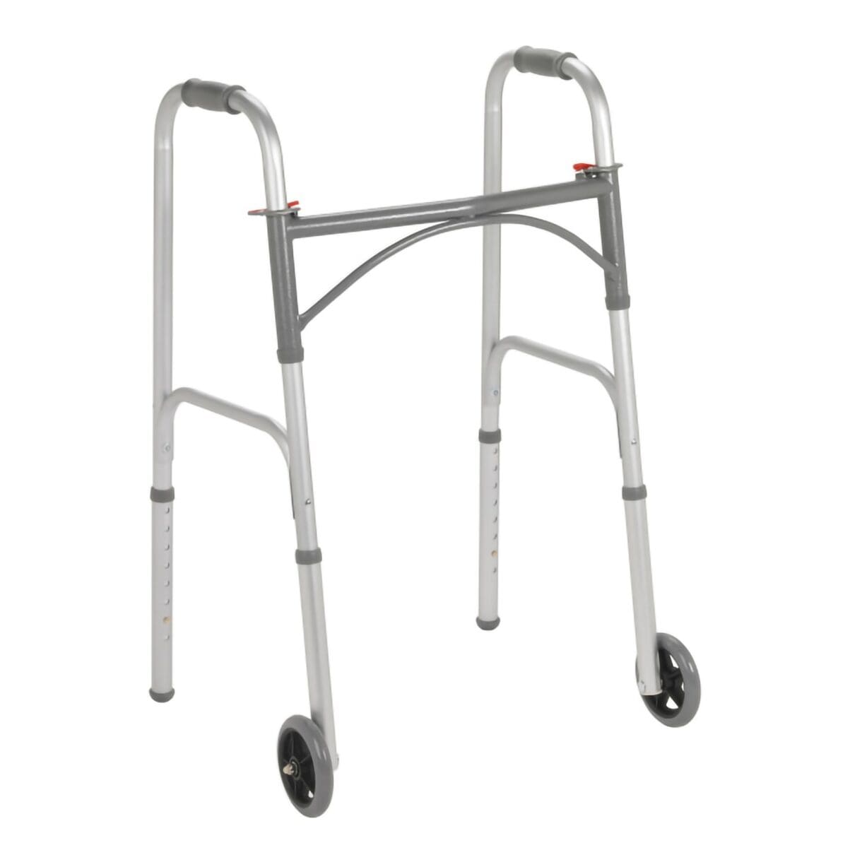 McKESSON DUAL RELEASE FOLDING WALKER WITH WHEELS